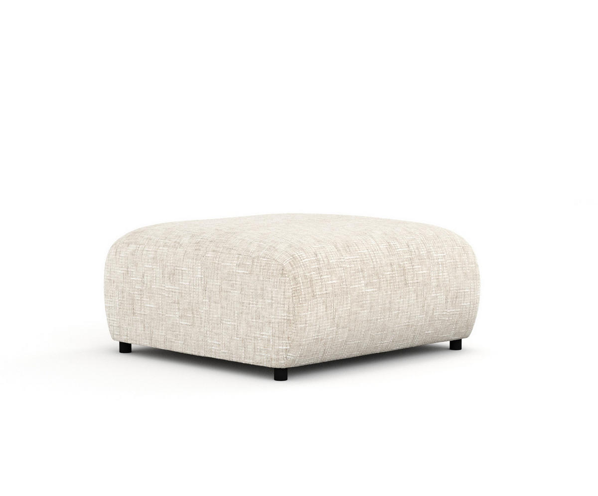 POUF S Zanzibar Creme Webstoff - Creme/Schwarz, Holz/Holzwerkstoff (88/37/88cm) - Maison de Reve