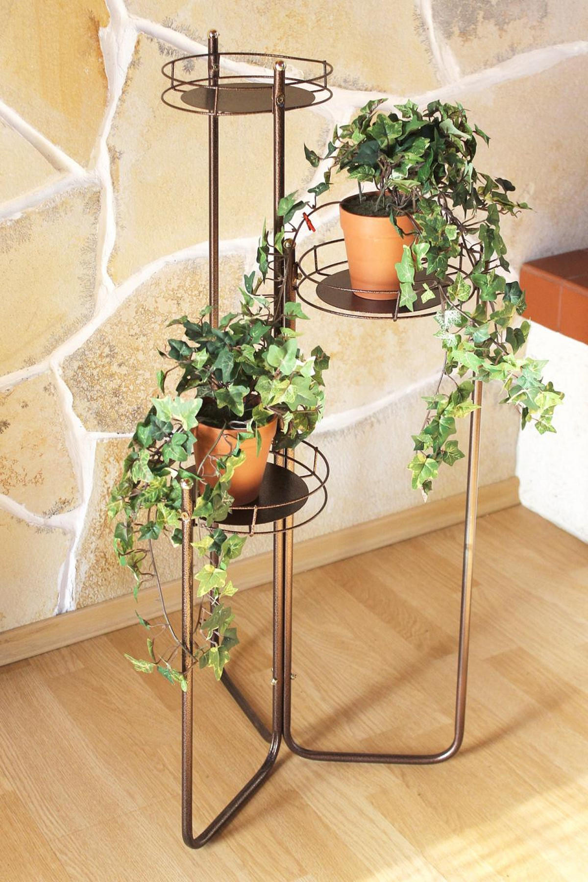 BLUMENTREPPE mit 3 Ebenen Metall 90 cm Art.2A - Kupferfarben, Metall (40/90/40cm) - DanDiBo