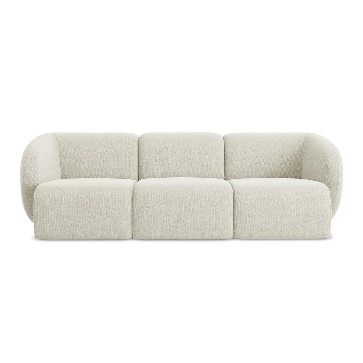 3-SITZER SOFA Bouclé Stoff Beige - Sandfarben/Schwarz, Holzwerkstoff/Kunststoff (244/75/94cm) - LaMiaSofa