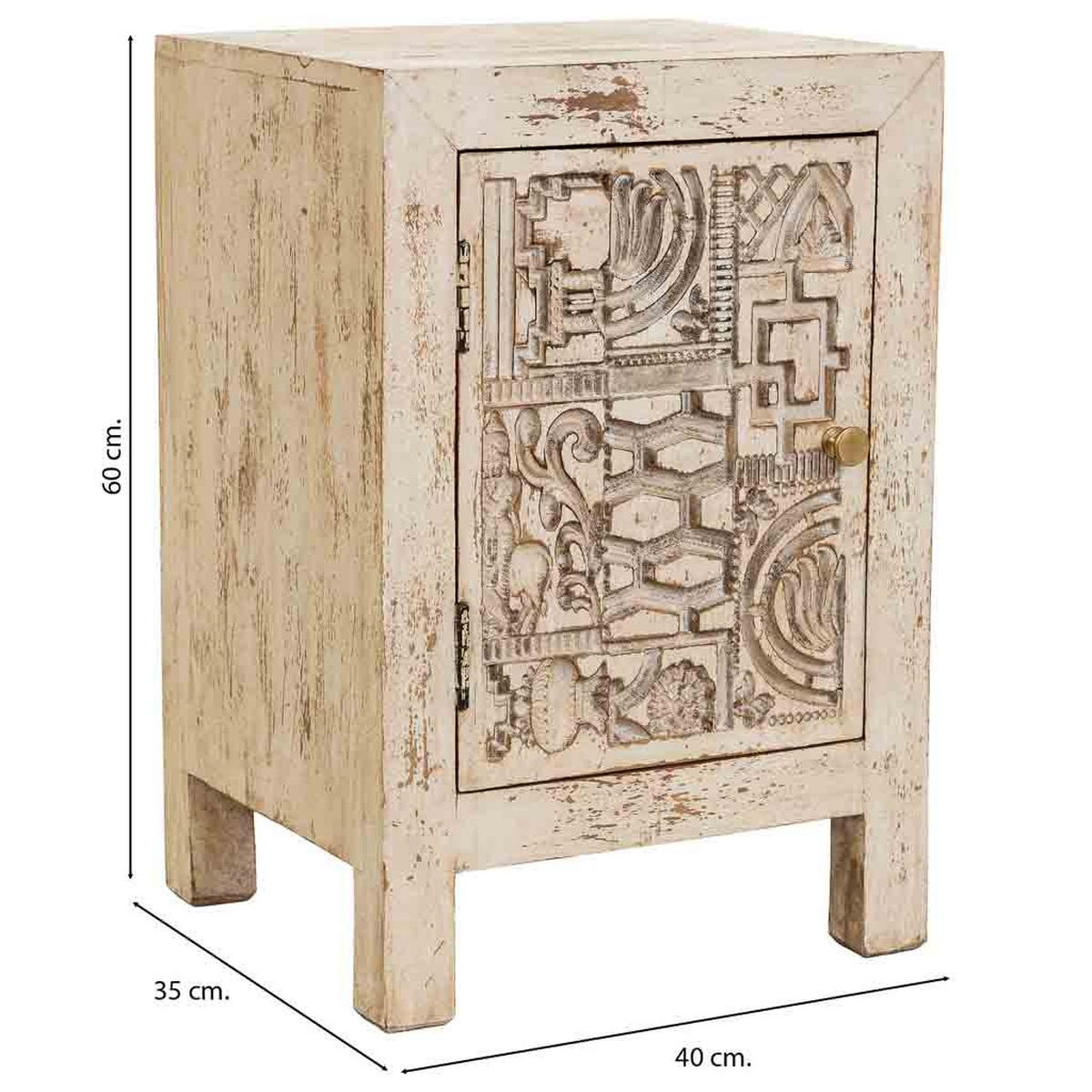 NACHTTISCH aus holz 40x35x60cm - Beige, Holz (40/60/35cm) - Wanderlust