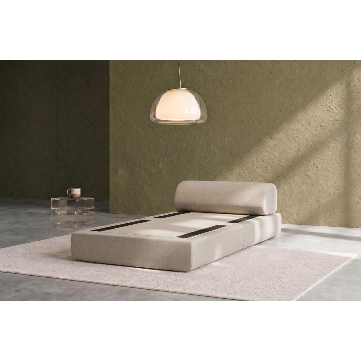 VERWANDLUNGSSESSEL mit glattem, beigefarbenem Stoff - Beige, Textil (95/70.5/95cm) - Kimo