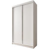 SCHWEBETÜRENSCHRANK Mario 120/216/61 weiß mit Schubladen - Weiß, Holzwerkstoff (120/216/61cm) - Beautysofa