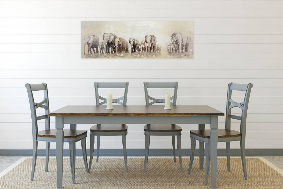 ÖLGEMÄLDE 150/50 cm - Beige, Holz/Textil (1.82/50cm) - KUNSTLOFT