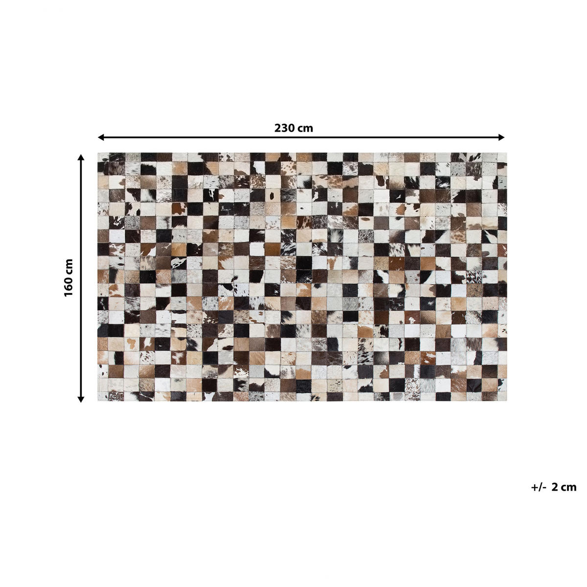 KURZFLOR-TEPPICH Cerli 230/160 cm - Multicolor, Fell (160/230cm) - Beliani