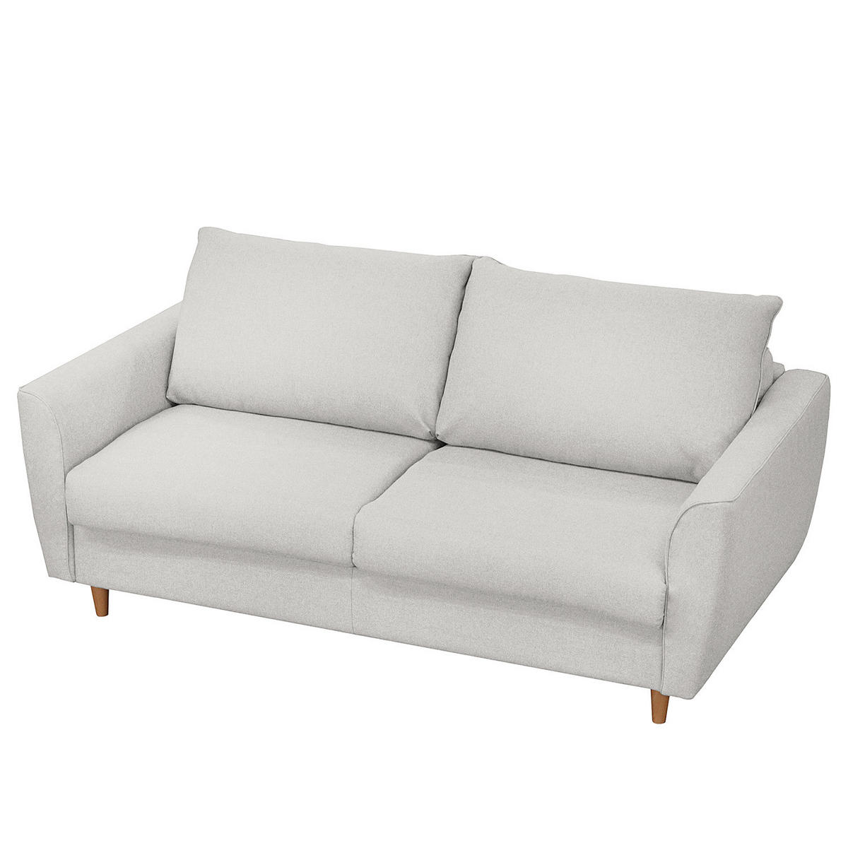 SCHLAFSOFA mit Matratze - Webstoff - Buchefarben/Hellgrau, Buchenholz/Textil (195/90/102cm) - home24