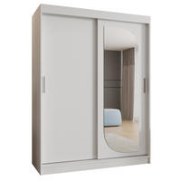 SCHWEBETÜRENSCHRANK 200/150/62 2-türig - Silberfarben/Weiß, Holz (150/200/62cm) - MÖBEL KRYSPOL