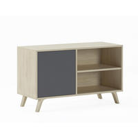 LOWBOARD, eiche, Anthrazitgrau, 95/40/57cm - Eichefarben/Anthrazit, Holzwerkstoff (95/57/40cm) - Skraut Home