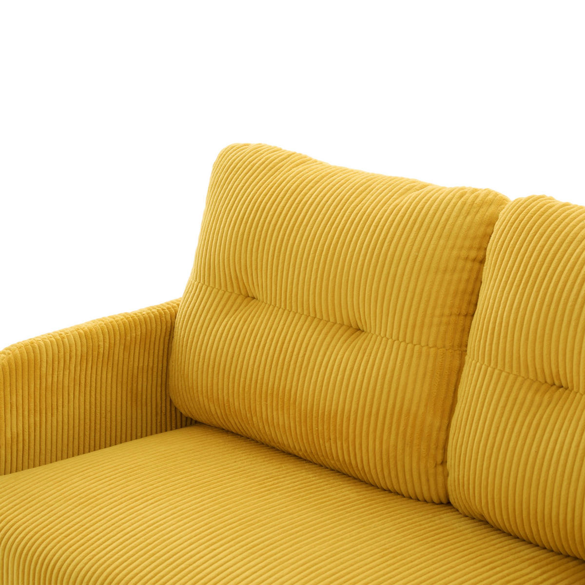 3-SITZER-SOFA DE-33596 mit Seitentaschen Gelb - Gelb, Metall (171/80/72cm) - ComfortXL