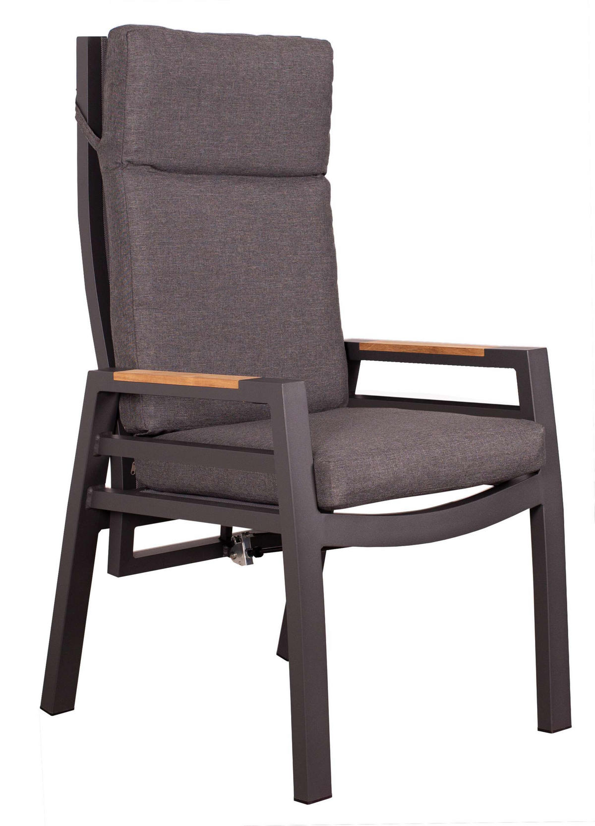 GARTENSTUHL Sevilla - Grau, Holz/Textil (60/122/62cm) - Mr. Deko