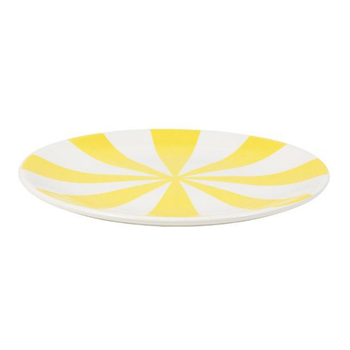 KUCHENTELLER Gelbe Streifen in Bunt - 18cm - Multicolor, Keramik (18/18/2cm) - Blond Amsterdam