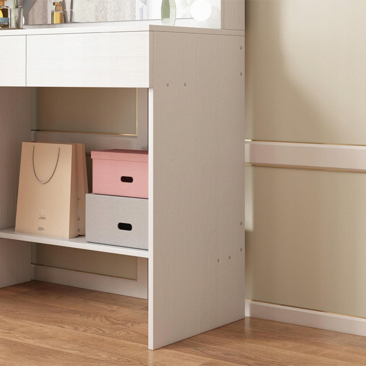 FRISIERTISCH, Weiß, 80/140/40 cm - Weiß, Holzwerkstoff (80/140/40cm)