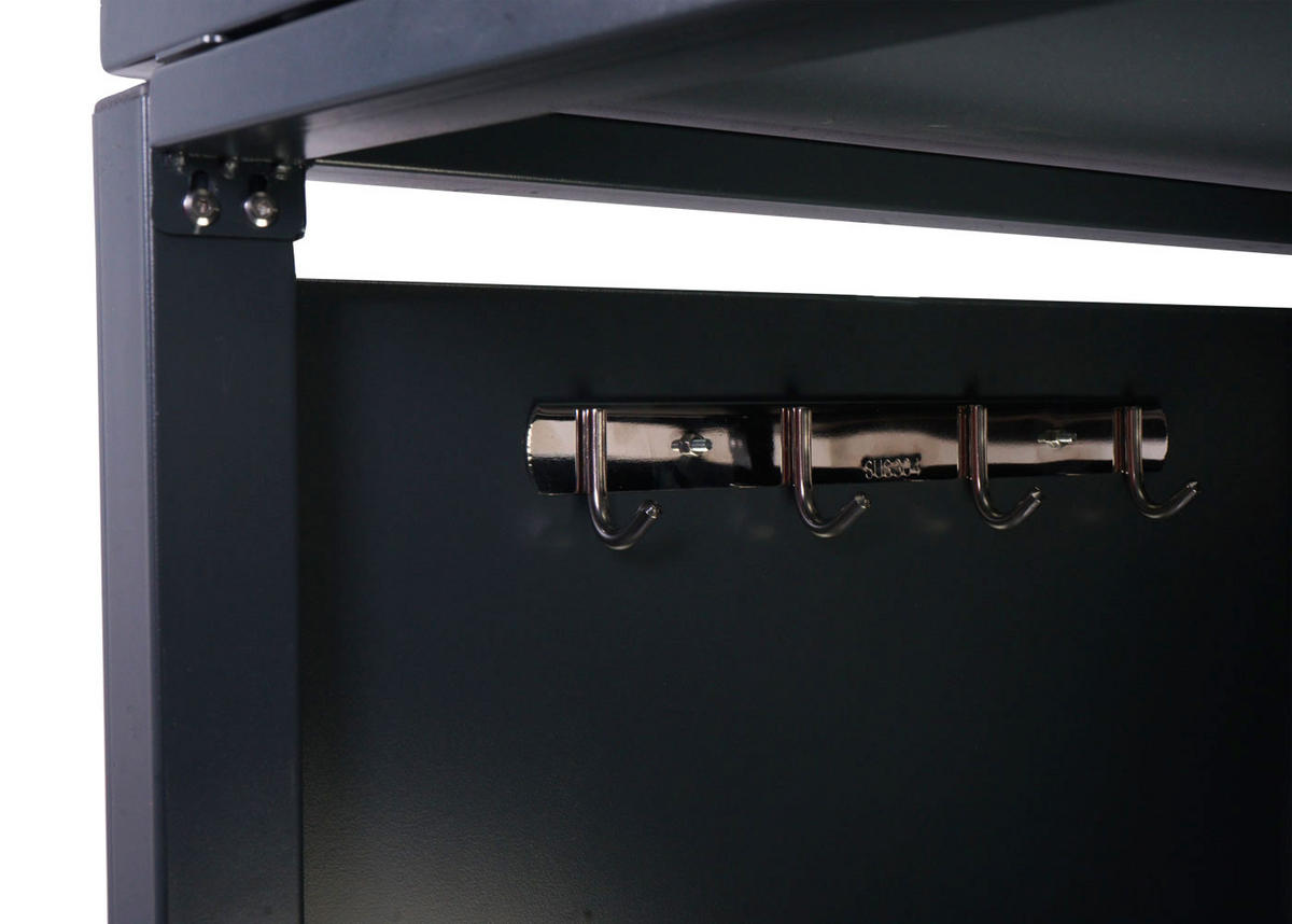 2ER-FAHRRADGARAGE PFLANZKASTEN L56B Anthrazit - Anthrazit, Metall (113/125/208cm) - MCW