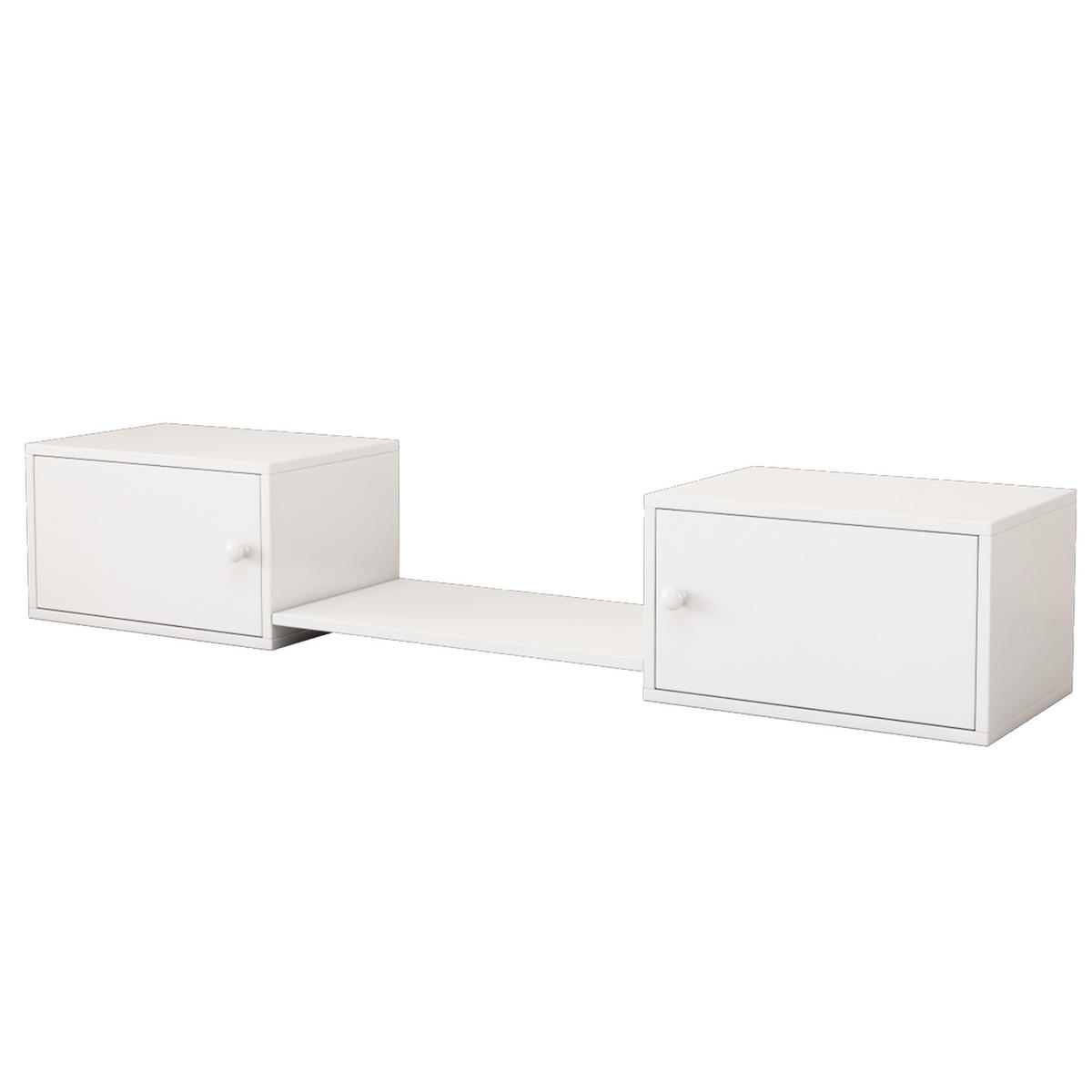 SCHUHSCHRANK Sitzbank Schuhschrank MDF Kiefernholz Doppeltür Stauraum Bank 189/40/34,5 - Weiß, Holzwerkstoff (189/34.5/40cm) - EVRYAE