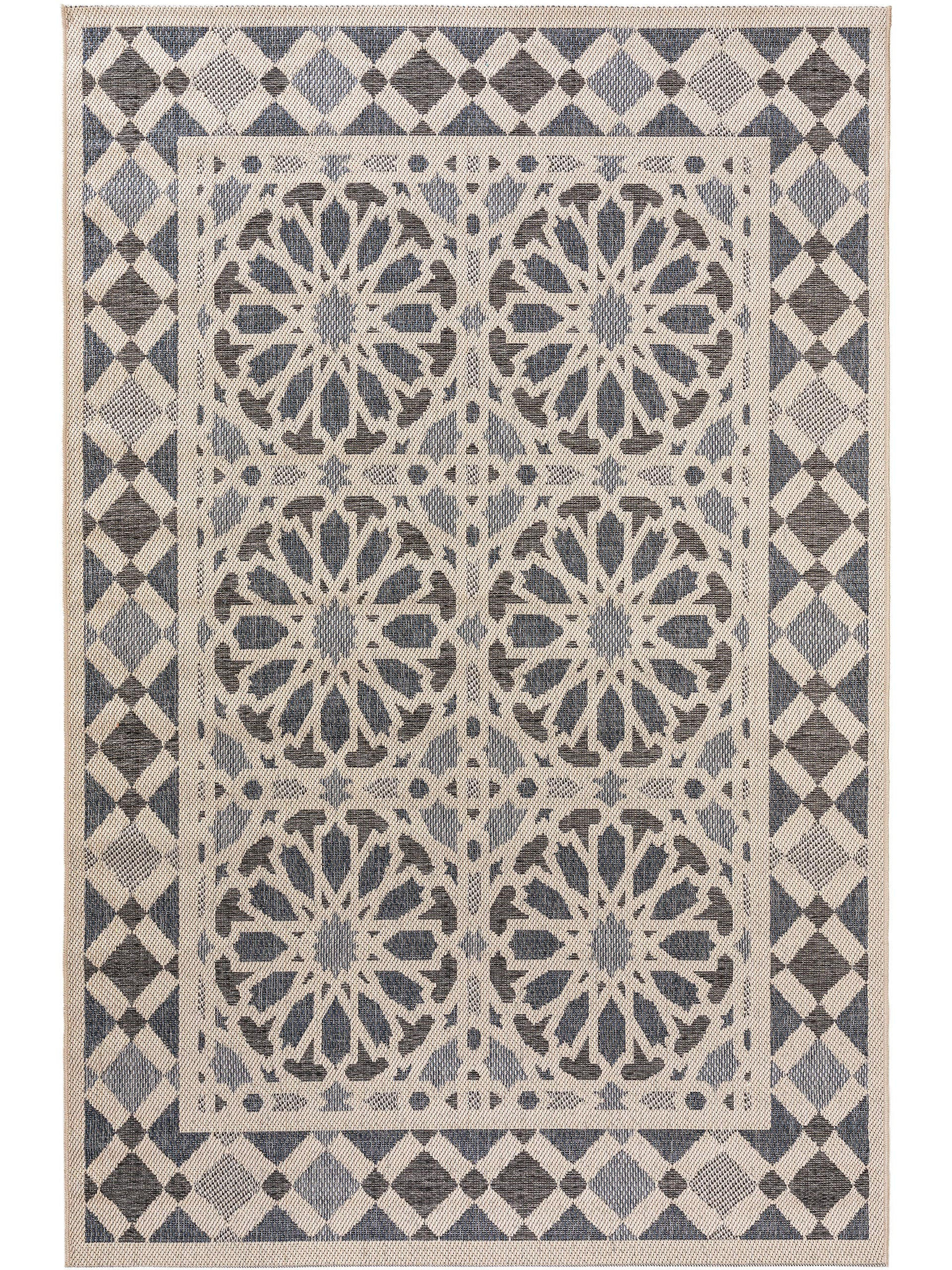 OUTDOORTEPPICH River Beige/Blau 200x285 cm - Beige, Textil (200/285cm) - benuta Nest