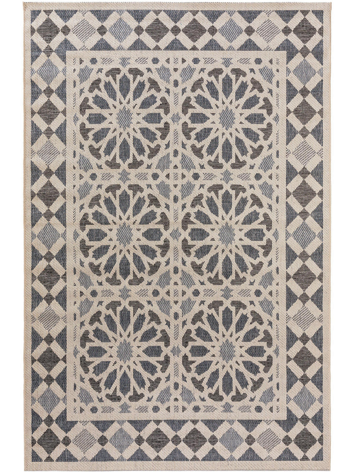 OUTDOORTEPPICH River Beige/Blau 200x285 cm - Beige, Textil (200/285cm) - benuta Nest