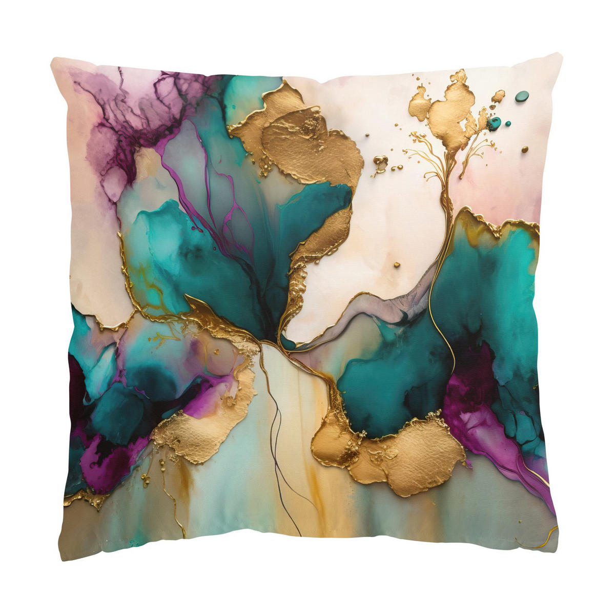 DEKOKISSEN 2er-Set Goldenes Farbspiel Duo 50/50 cm - Goldfarben, Textil (50/50cm) - Bilderwelten