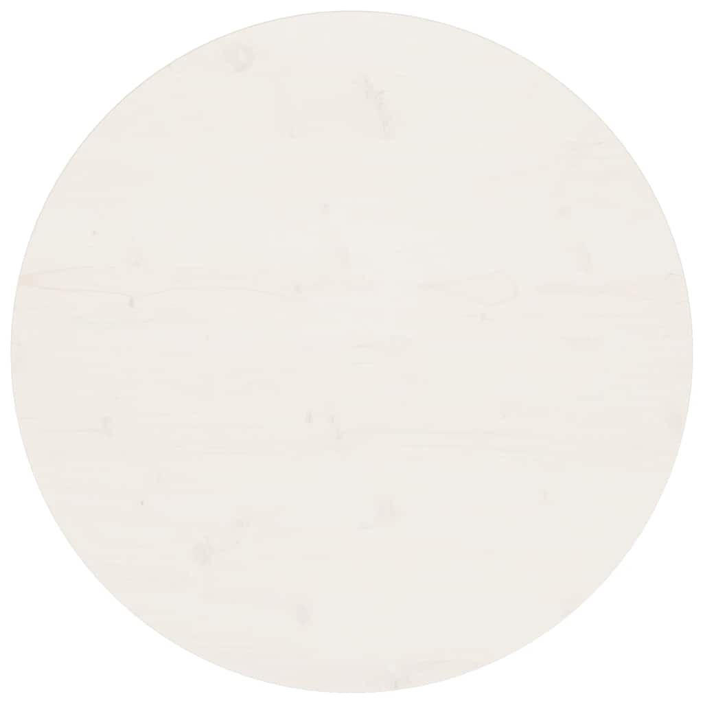 TISCHPLATTE Rund Weiss Ø70/3 Cm Massivholz Kiefer - Weiß, Holz (70/70/3cm) - vidaXL