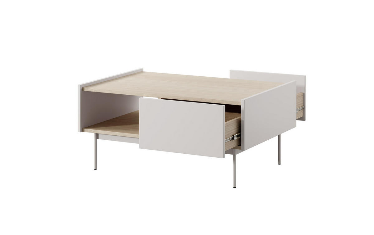COUCHTISCH Color Kaschmir / Eiche Linea 97 / 65 / 45 cm - Creme, Holz/Holzwerkstoff (65/97/45cm) - Feldmann-Wohnen