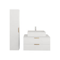 BADMÖBEL-SET Mogares III - Goldfarben/Weiß, Holzwerkstoff/Metall (81/40/46cm) - MIRJAN24