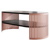 COUCHSITCH Fikoli Oval Ember I - Messingfarben/Schwarz, Holzwerkstoff/Metall (100/50/40cm) - MIRJAN24