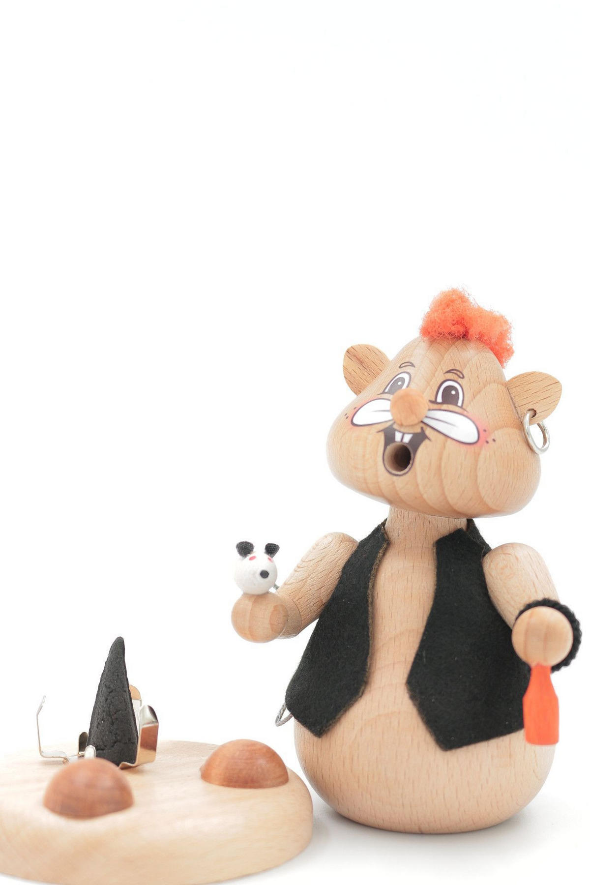 RAUCHFIGUR Hamster Punk 13 cm - Multicolor, Holz (8/13/0.1cm)