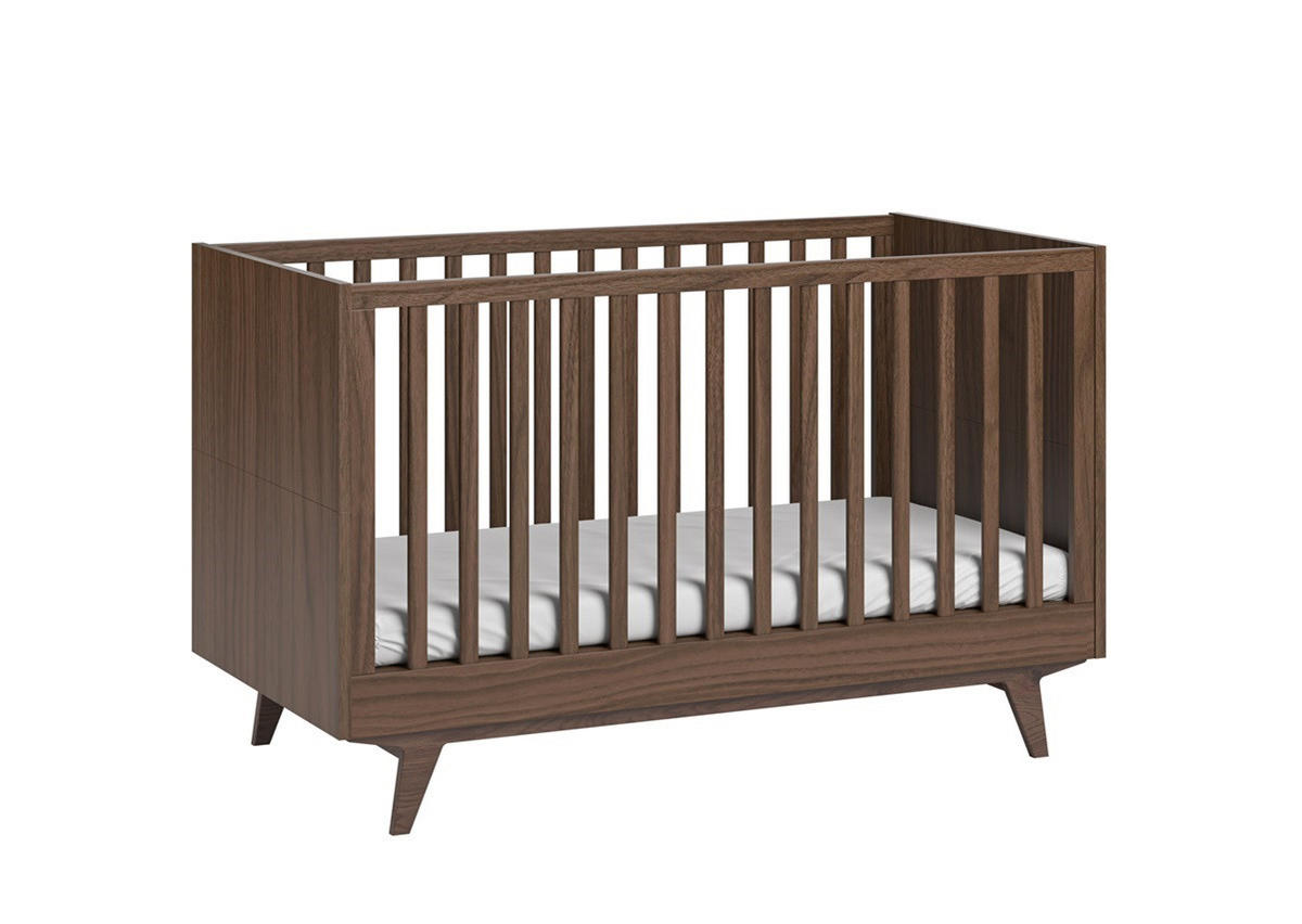 BABYZIMMER Set Maddy 4-teilig - Walnuss - Goldfarben/Walnussfarben, Holzwerkstoff/Metall (90/50/195cm) - QMM TraumMöbel