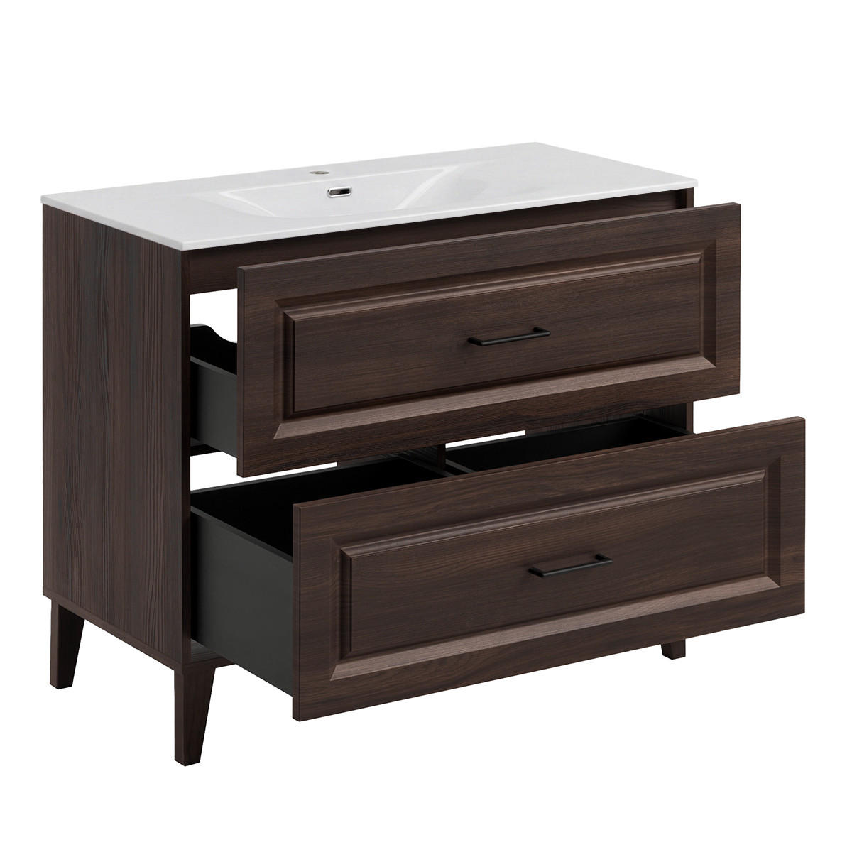 WASCHTISCH 101cm Moka Holz - Braun, Holzwerkstoff (101/82/46cm) - Petits-meubles