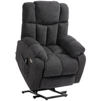 FERNSEHSESSEL mit Aufstehhilfe Elektrisch Relaxsessel mit Liegefunktion Schwarz - Schwarz, Kunststoff (95/107/92cm) - HOMCOM
