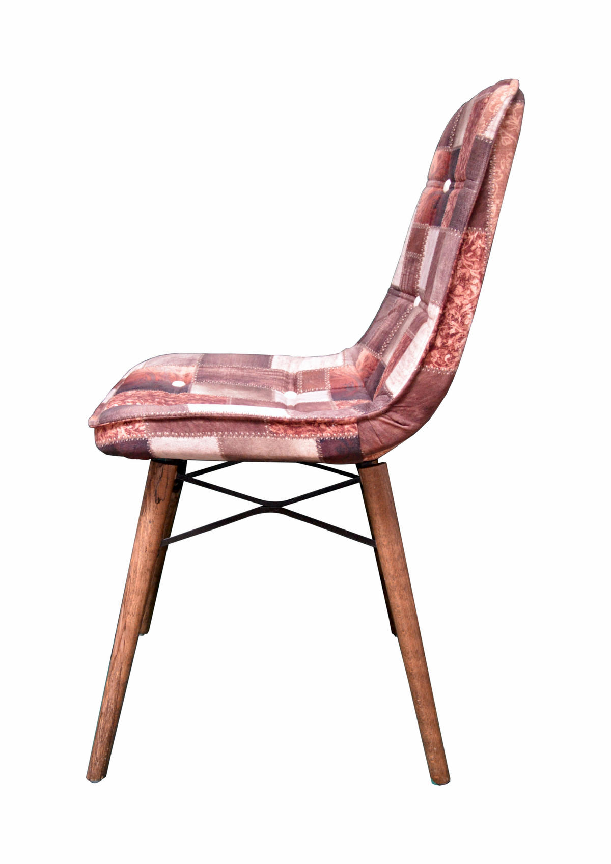 STUHL DENVER mit Holzbeinen - Rot/Multicolor, Holz/Textil (46/85/46cm) - Stuhlmann