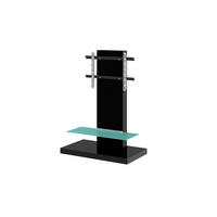 TV RACK rechteckig Schwarz Hochglanz Glas 100/134/55 cm - Schwarz Hochglanz, Holzwerkstoff (100/134/55cm)
