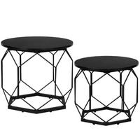 COUCHTISCH 2er-Set Black 50/50/45 cm - Schwarz, Metall (50/50/45cm) - PANGIVO
