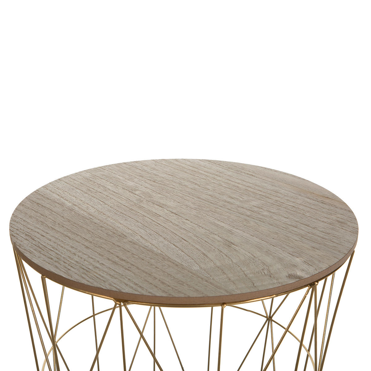 BEISTELLTISCH gold/heller Holzfarbton 40 cm Lanark - Hellbraun/Goldfarben, Holzwerkstoff (40/40/40cm) - Beliani