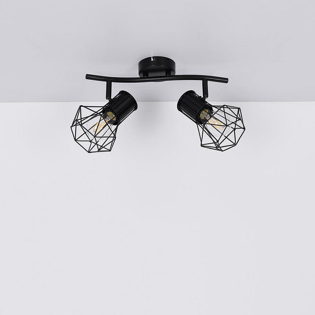 DECKENLEUCHTE PRISKA Metall Schwarz - Schwarz, Metall (34/13/19cm) - Globo Lighting