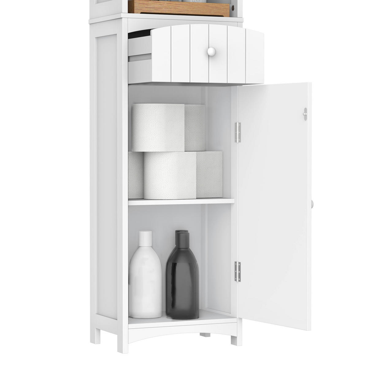HOCHSCHRANK DE-12329 34/24/170 cm Weiß - Weiß, Holzwerkstoff (24/170/34cm) - ComfortXL