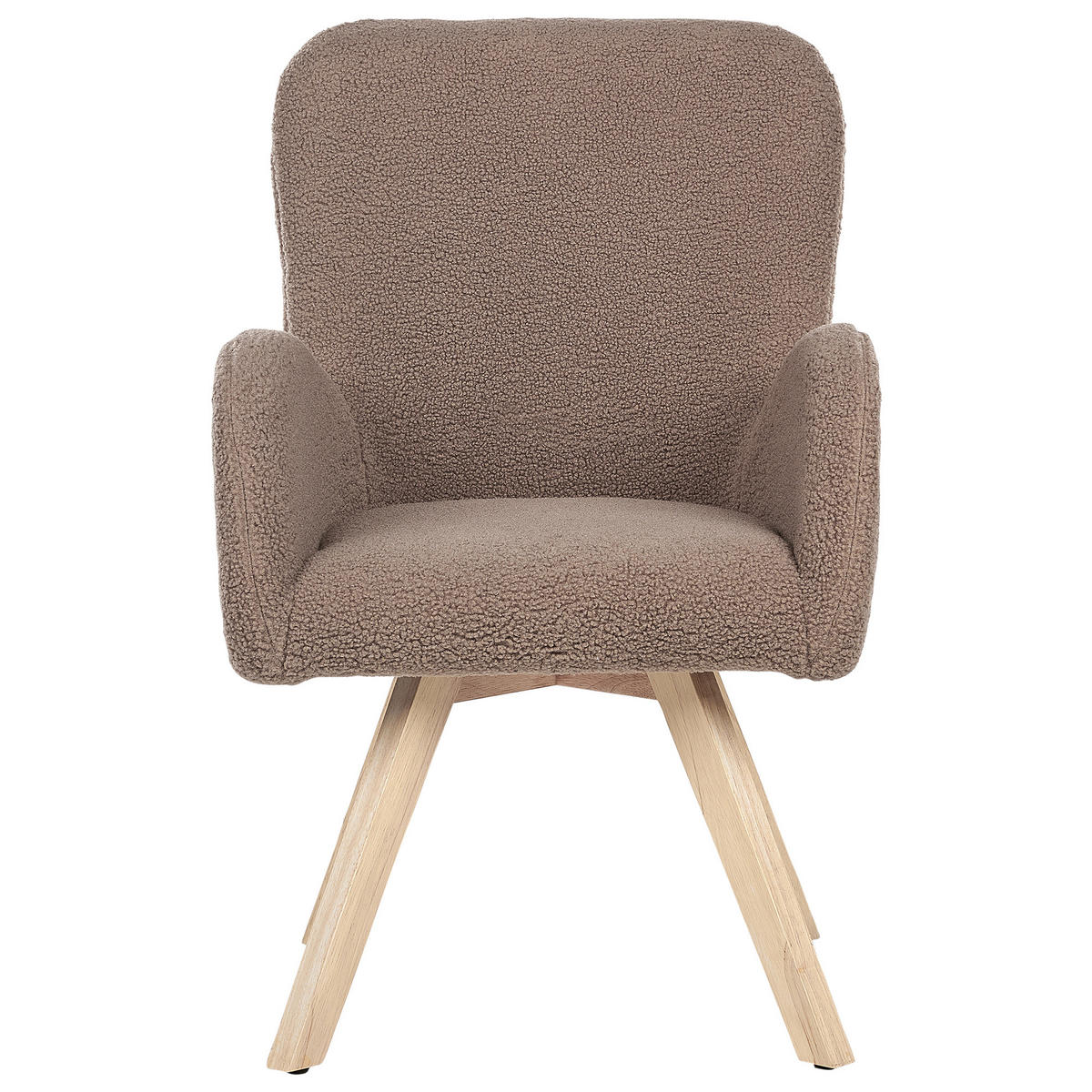 SESSEL Bouclé Braun Bjarn - Braun, Textil (60/90/55cm) - Beliani