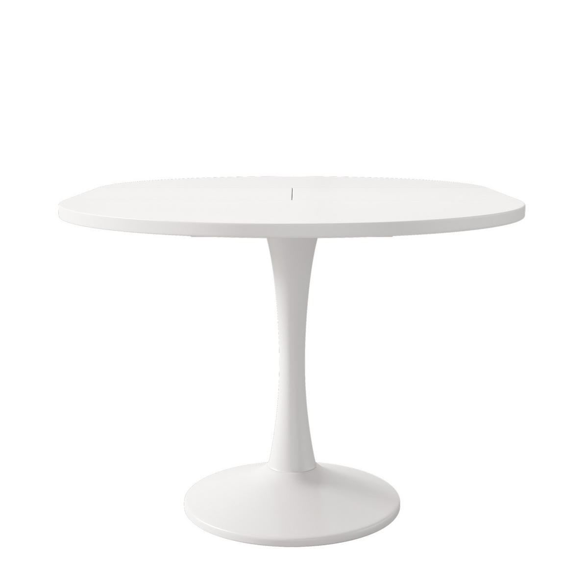 RAZTEGLJIVA jedilna miza 100/140 x 100 x 75 cm, ovalna oblika, prostorsko varčna in enostavna za vzdrževanje, Bela - bela, leseni material (140/100/75cm) - Redom