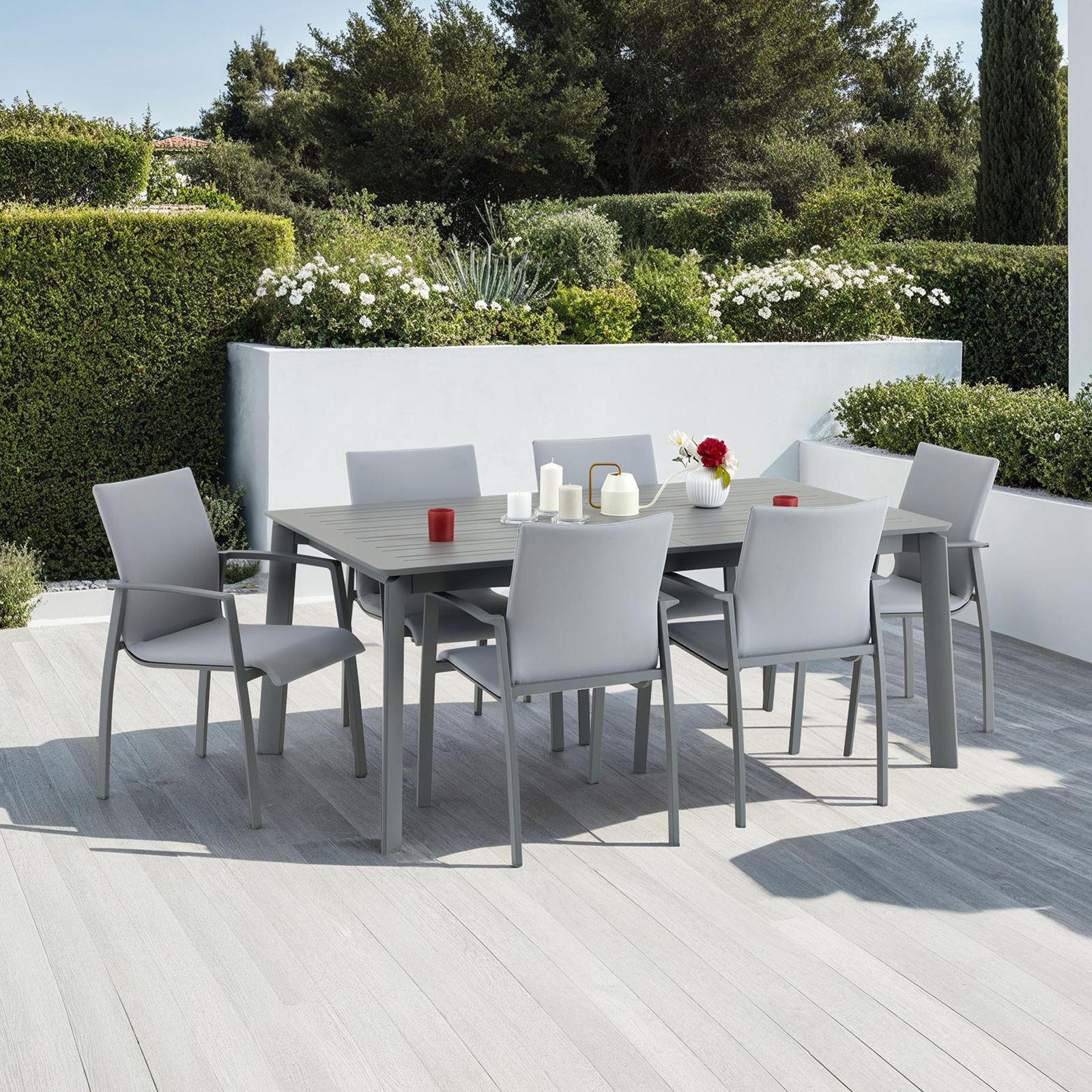 GARTENMÖBELSET VERANO - Grau, Textil - IDIMEX