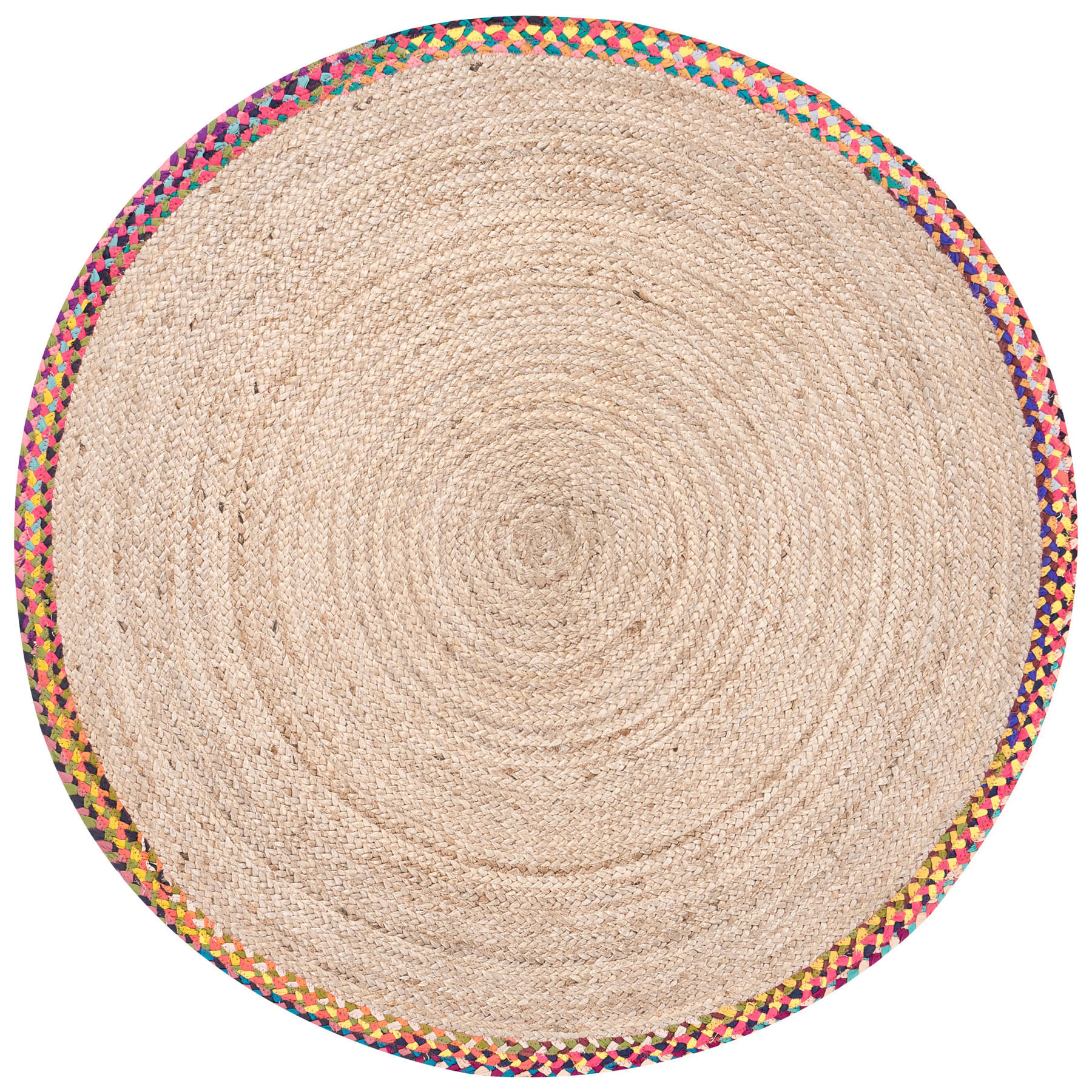 KOBEREC Barevný 120 cm Juta Satara - béžová, textil (120/120cm) - Beliani