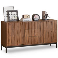 SIDEBOARD 150/40/80 cm Dunkelbraun aus PB und MDF mit Schlitzmuster - Naturfarben, Holzwerkstoff (40/80/150cm) - OKMYHOME
