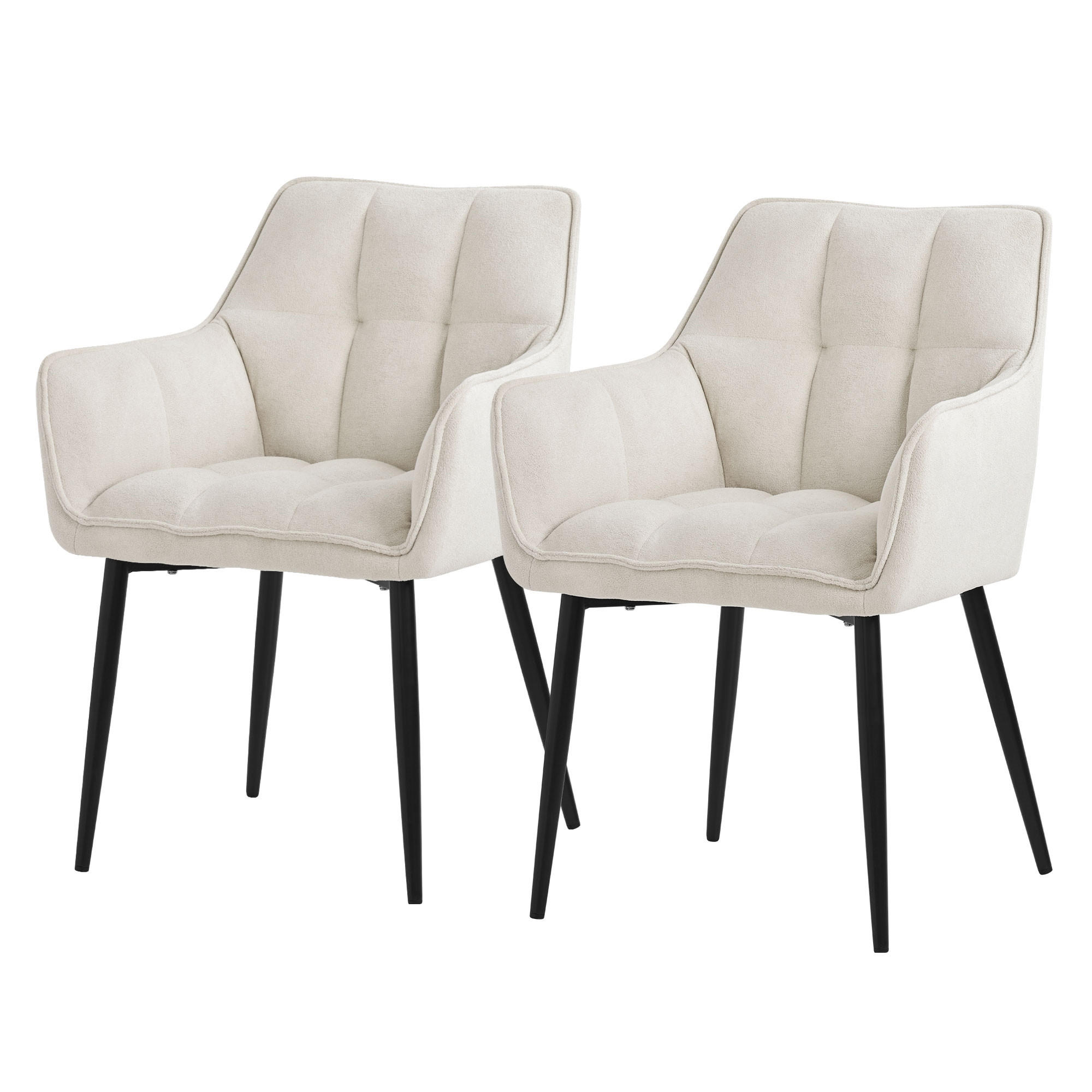 ESSZIMMERSTUHL 2er Set creme - Beige, Textil (63/90/57cm) - ML-DESIGN