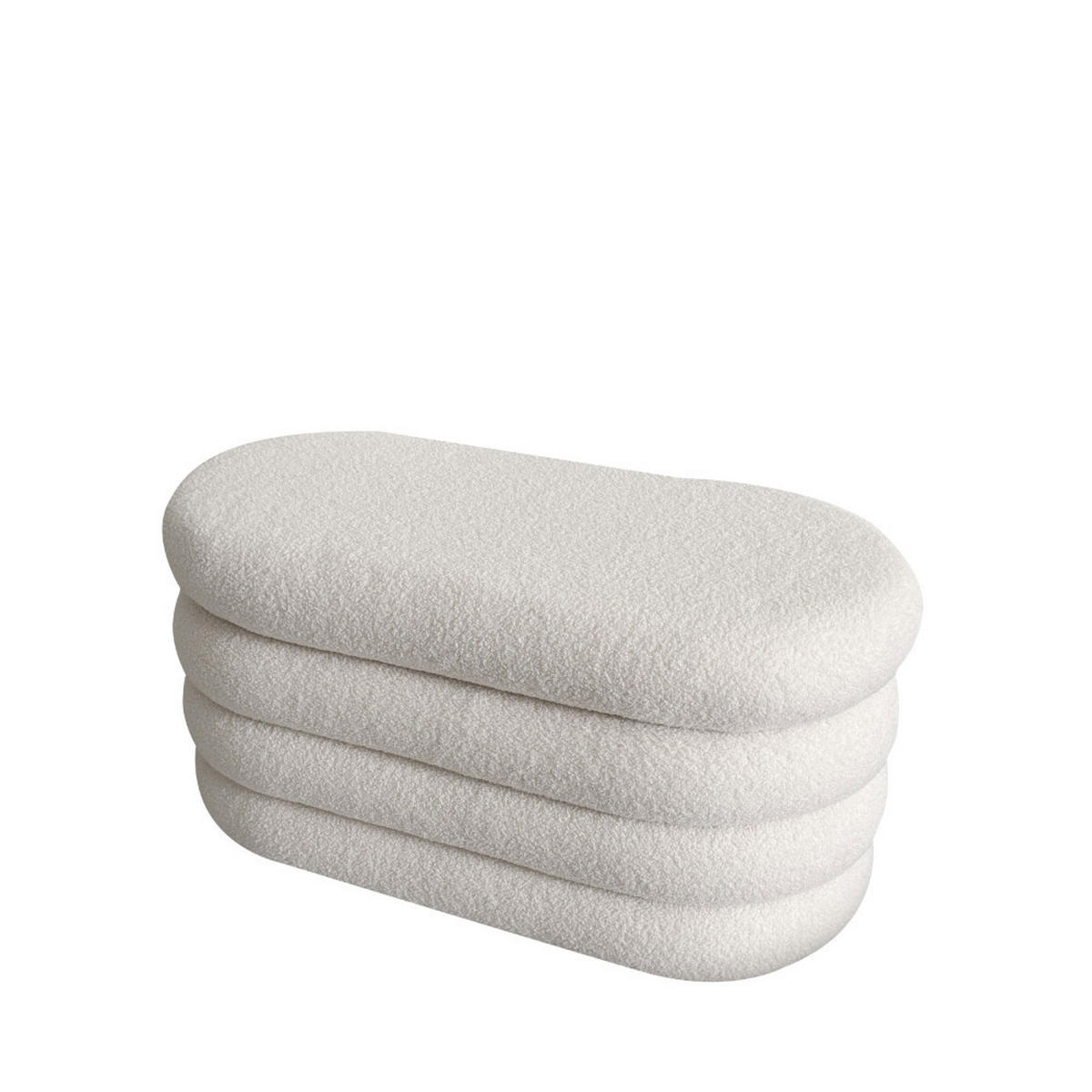 SITZBANK mit Stauraum aus Bouclé-Stoff, L85cm - Miro - Weiss - Weiß, Textil (85/42/42cm) - Drawer