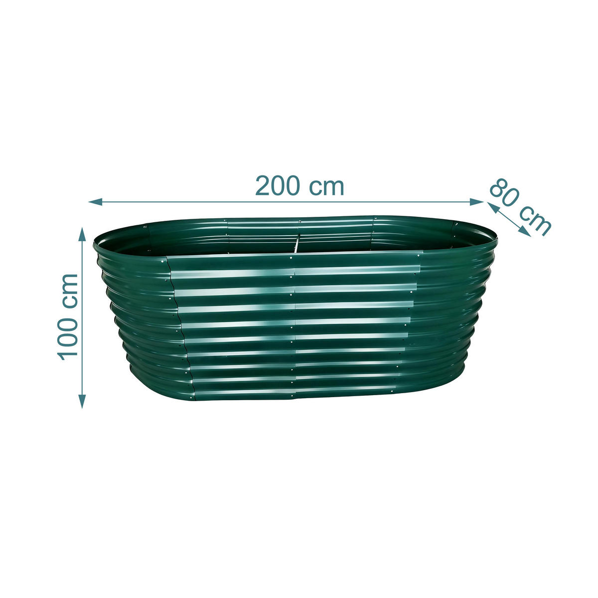 VYVÝŠENÝ - zelená, kov (200/80/100cm) - Relaxdays