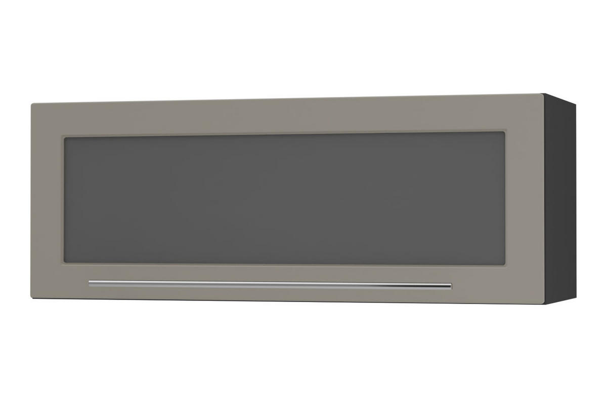 KLAPPHÄNGESCHRANK Kvantum W4BS/90 Beige Matt / Schwarz Matt 90 / 32,5 / 36cm - Beige/Schwarz, Holz/Holzwerkstoff (90/36/32.5cm) - Feldmann-Wohnen
