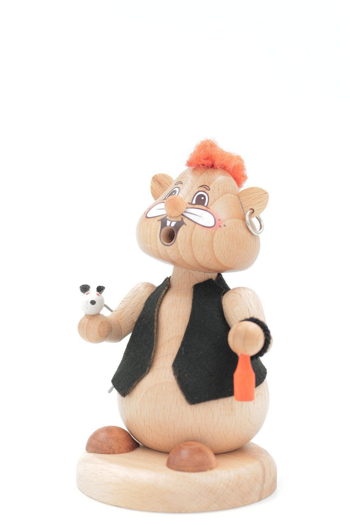 RAUCHFIGUR Hamster Punk 13 cm - Multicolor, Holz (8/13/0.1cm)