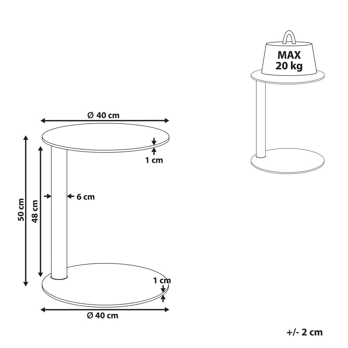 MĂSUȚĂ AUXILIARĂ DE EXTERIOR 40/40/metal bej Venturina - bej, metal (40/40/50cm) - Beliani
