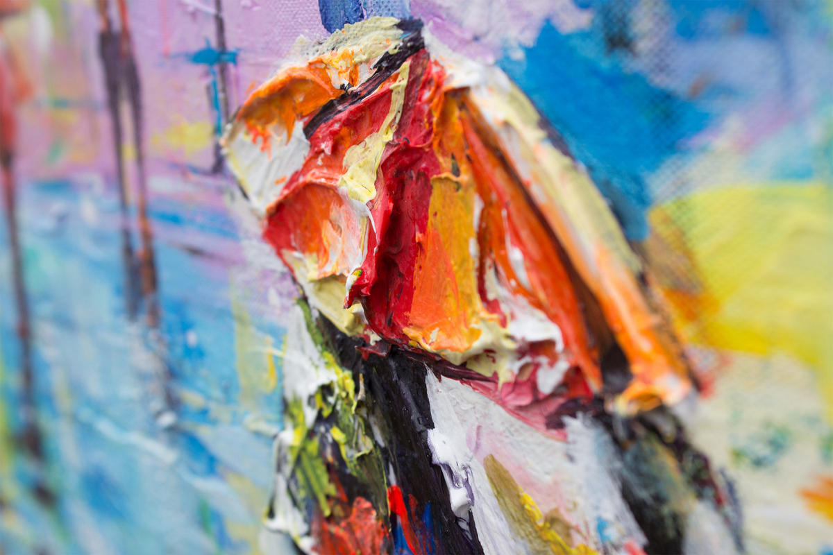 GEMÄLDE Herbstliche Allee auf Keilrahmen 100x50 cm - Blau, Holz (100/50cm) - YS-art gallery