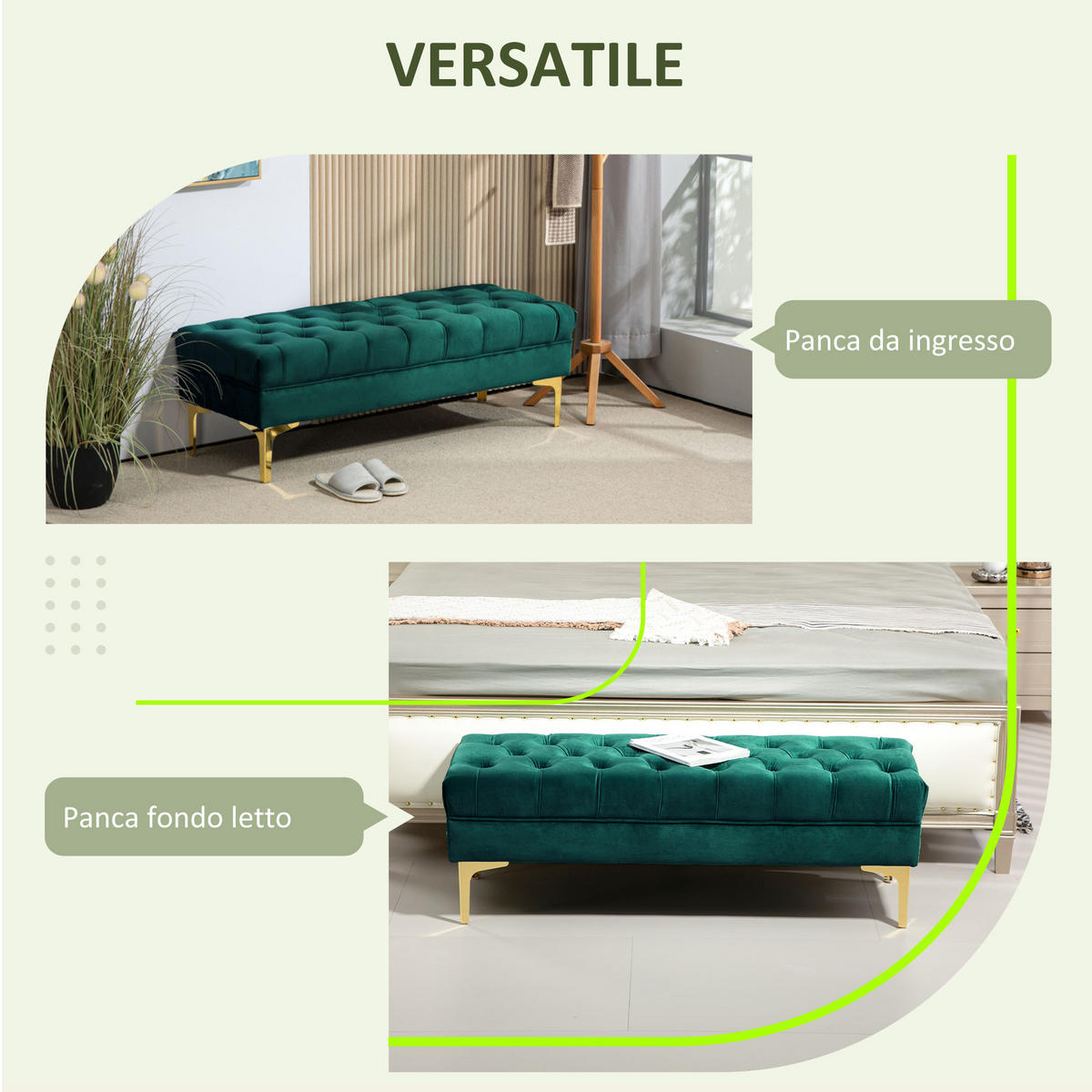 SITZBÄNKE Dunkelgrün 1 Stück - Beige, Kunststoff (118/42/45cm) - GiPP