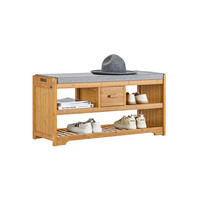 SCHUHBANK Natur - Naturfarben, Holz (91/45/34cm) - SoBuy