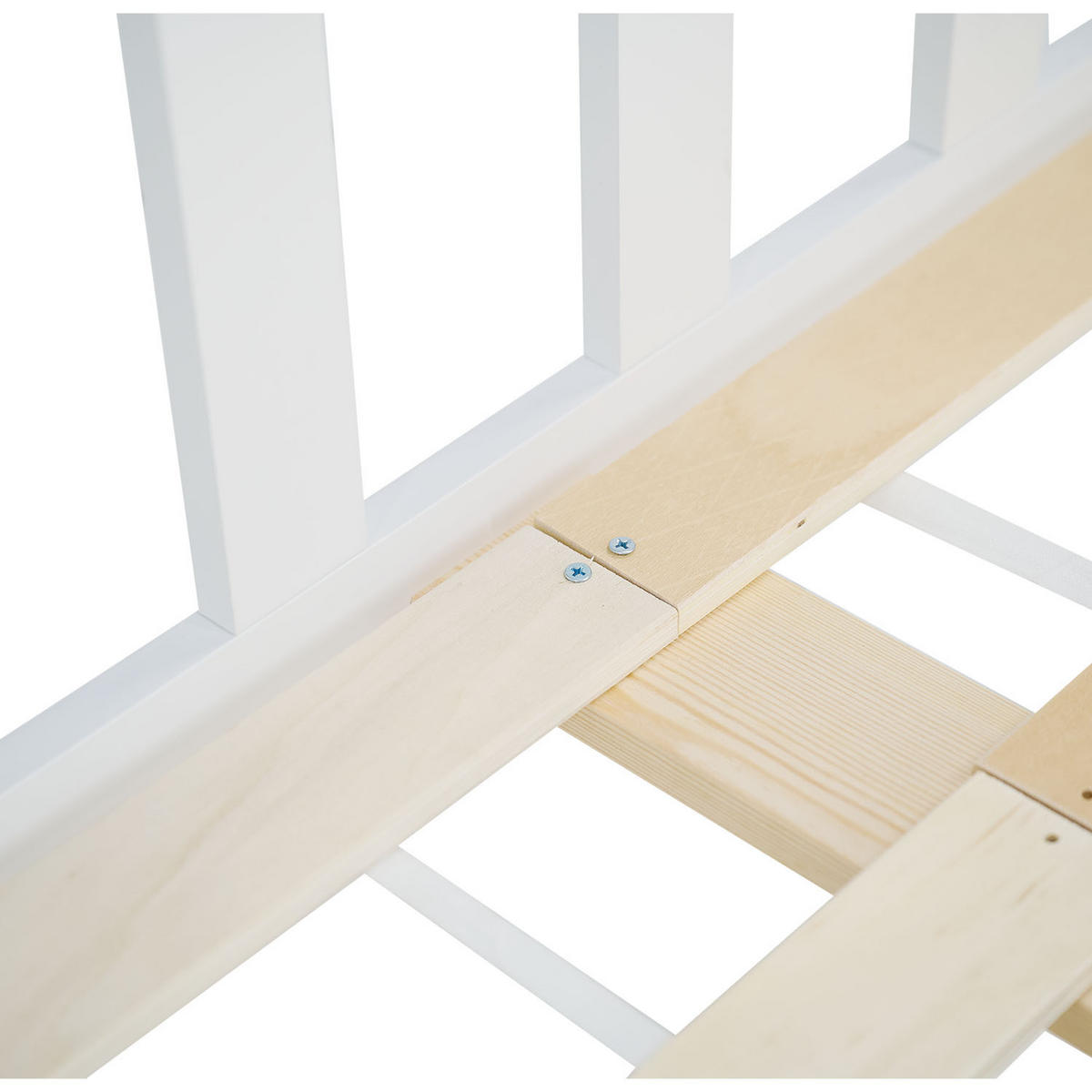 HOLZBETT 140/200 cm weiß natur - Weiß, Holz (140/200cm) - Homestyle4u