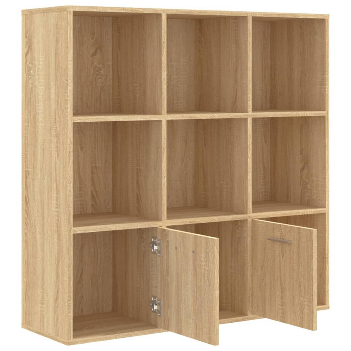 BÜCHERSCHRANK mit 7 Fächern, 2 Türen 98/30/98 cm aus Holzwerkstoff Sonoma-Eiche Dekor - Sonoma Eiche, Holz (98/98/30cm) - vidaXL